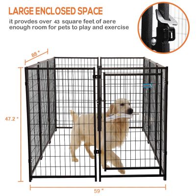 Extendable DIY Dog Kennel W/8, 10 Modular Panels
