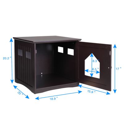 Wood Coffee Table Cat Litter Box Cabinet
