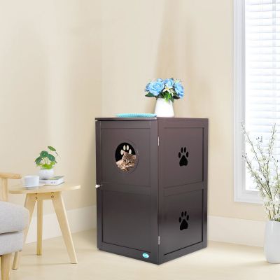 Stackable Double Cat Sitting in Litter Box