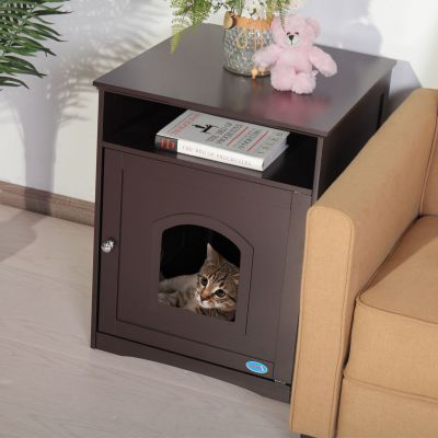 Flushable Deodorizer Cat Litter Box Enclosure W/Shelf