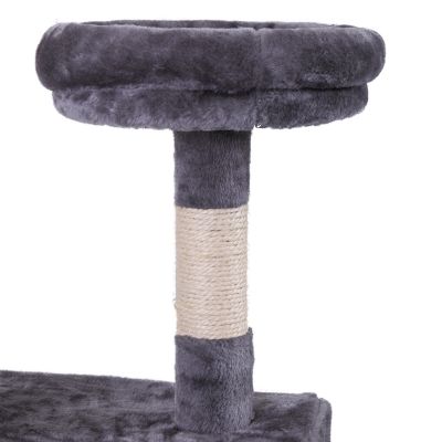 3 Tier Cat Scratching Tower W/2 Condos, Rope Swing