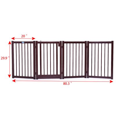 Folding Accordion Retractable Pet Gate W/Door