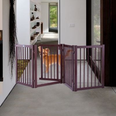 Folding Accordion Retractable Pet Gate W/Door