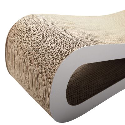 Cardboard Curved Cat Scratcher Lounge W/Catnip