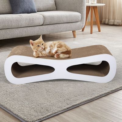 Cardboard Curved Cat Scratcher Lounge W/Catnip