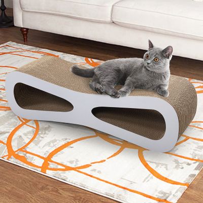 Cardboard Curved Cat Scratcher Lounge W/Catnip