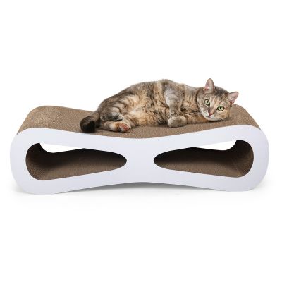 Cardboard Curved Cat Scratcher Lounge W/Catnip