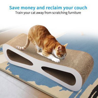 Cardboard Curved Cat Scratcher Lounge W/Catnip