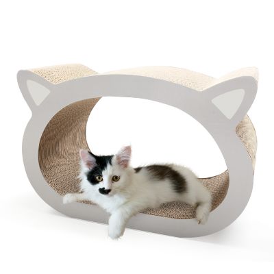 Modern Cat-Face Frictional Corrugated Cat Scratcher