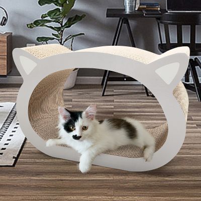 Modern Cat-Face Frictional Corrugated Cat Scratcher