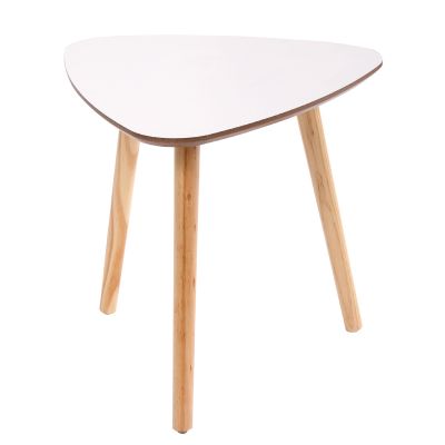 White Modern Wood Triangular Dinning Table