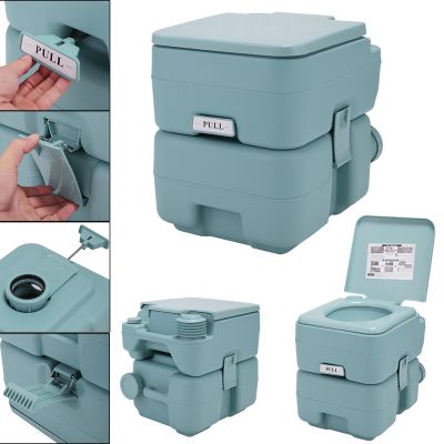 5 Gallon Outdoor Multifunctional Privacy Portable Toilet -Green