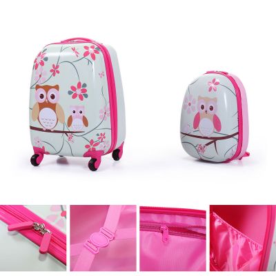 Owl Kids Travel Hard Shell Suitcase Set W/Backpack