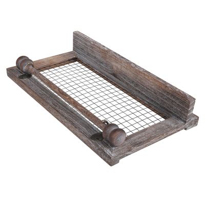 Wood Jewelry Necklace Wall Organizer W/Hooks, Shelf