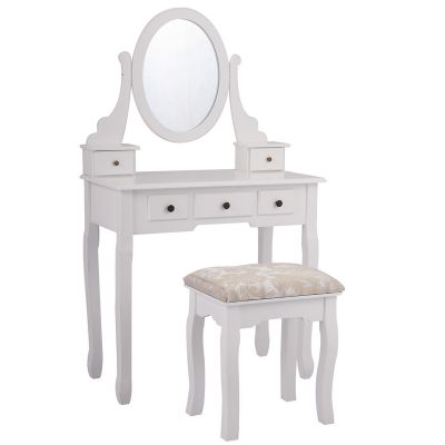 Wood Modern White Makeup Vanity set Dressing