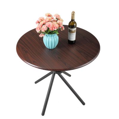 Industrial Style X-Base Round Dining Table