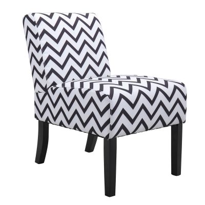 Modern Striped Slipper Chair Armless Upholstered Chair