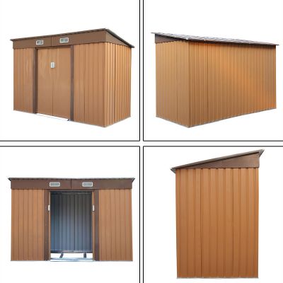 9’×4’ Outdoor Metal Garden Storage Shed Buildings