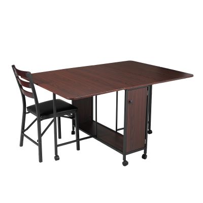 Gateleg Drop Leaf Dining Table on Lockable Wheels
