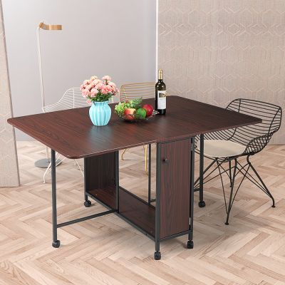 Gateleg Drop Leaf Dining Table on Lockable Wheels