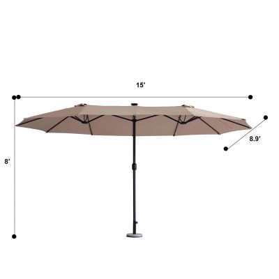 Waterproof 15ft Giant Led Lighted Patio Umbrella