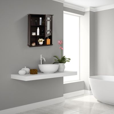 Mirrored Bathroom Storage Cabinet with Adjustable Shelf