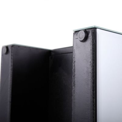 Dark-Champagne Glass Mirror Bedside Table