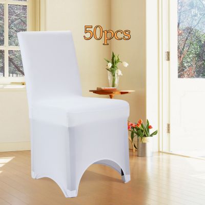 50 pcs White Stretch Spandex Chair Covers