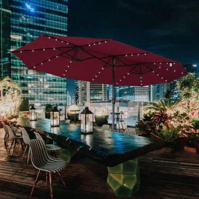 Waterproof 15ft Giant Led Lighted Patio Umbrella