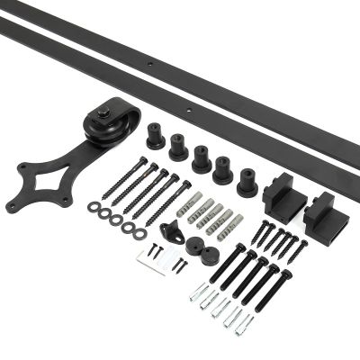  6FT Black Single Barn Wood Door Hardware Track