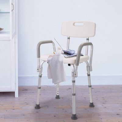Elderly Handicapped Shower Chair W/Backrest, Arm