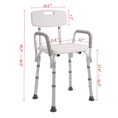 Elderly Handicapped Shower Chair W/Backrest, Arm