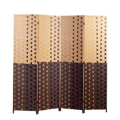 Oriental Wicker Bamboo Room Changing Divider Screen