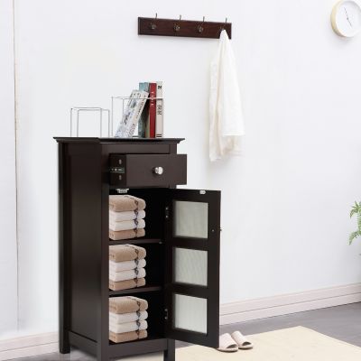 Retro Bathroom Storage Cabinet Stuff Organizer with Drawer
