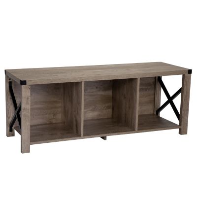 Wood Hallway Shoe Storage Bench W/Seat