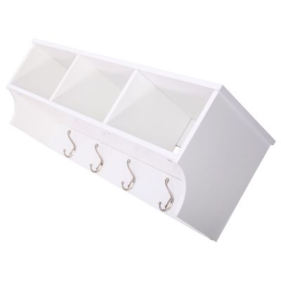 Entryway Coat Hook Rack Hanging Cubbies W/Shelf