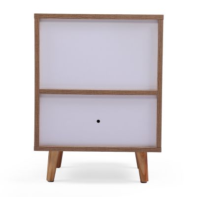 1-Drawer 1-Shelf Modern Nightstand Set of 2