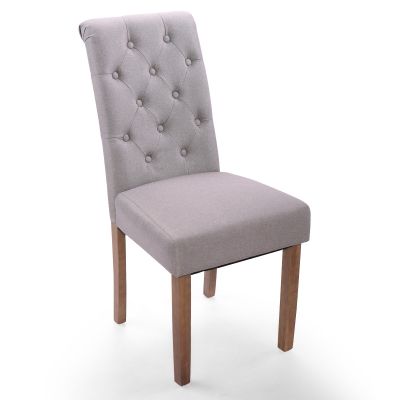 39” Grey Tufted Comfortable Upholstered Dining Room Chair 2pcs