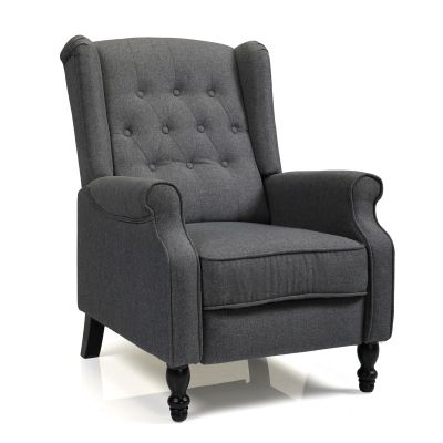 Grey Single Foldable Sofa Recliner Chair Upholstered Wingback Recliner Chair