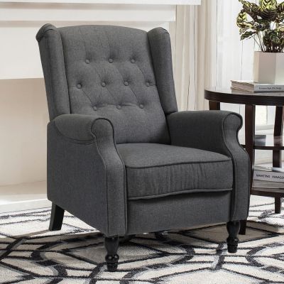 Grey Single Foldable Sofa Recliner Chair Upholstered Wingback Recliner Chair