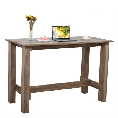 Rustic Counter Height Dining Table Solid Wood Desk for Kitchen, Bar