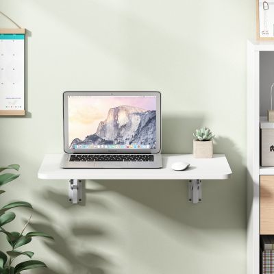 Folding Wall Mounted Drop-leaf Laptop Desk with Brackets
