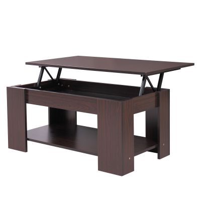 Modern Dark-Walnut Lift-Top Coffee Table