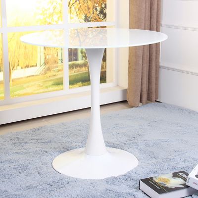 Modern Round White Tulip Pedestal Table