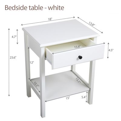 Minimalist Set of 2 Hemnes Nightstands White