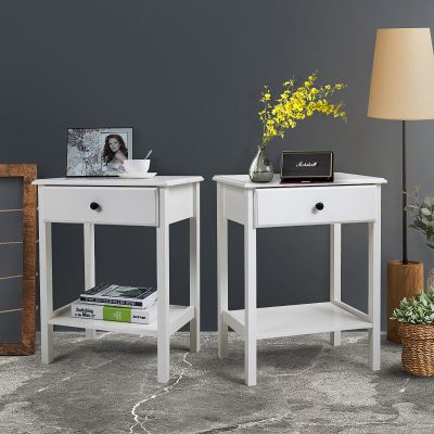 Minimalist Set of 2 Hemnes Nightstands White