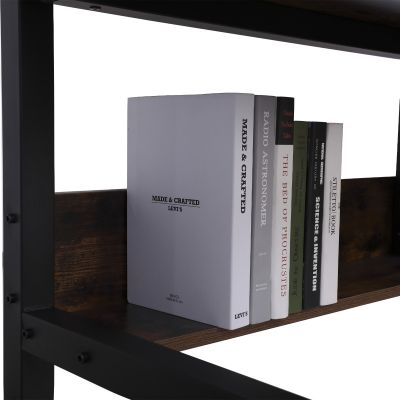 47”×24” Retro Computer Desk W/ Book Shelf Below