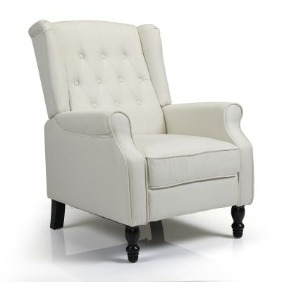 Milky Flank-Highback Cuddler Recliner Sofa Chair
