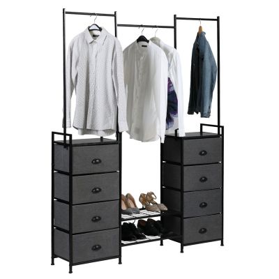 Dresser Storage Tower W/8 Fabric Drawers, Rack