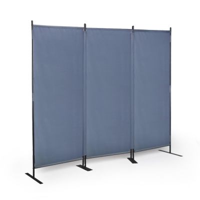 Gray 3-Panel Room Divider Folding Privacy Screen
